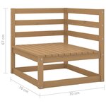 vidaXL Canapé d'angle de jardin marron miel bois de pin solide