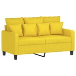 vidaXL Ensemble de canapés 4 Pièces avec coussins jaune clair tissu