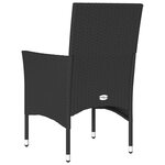 vidaXL Chaises de jardin avec coussins lot de 2 noir résine tressée