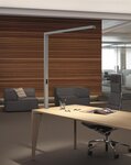 Lampadaire LED MAULsirius col. vario capteur, réglable, pince argenté MAUL