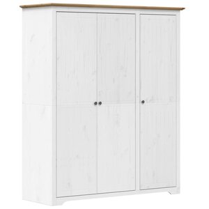 vidaXL Garde-robe BODO blanc marron 146x53 5x173 cm bois massif de pin