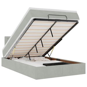 vidaXL Cadre de lit ottoman et matelas gris clair 120x200 cm velours