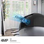 Ezviz caméra wi-fi d'intérieur c6w 4mp noir et gris
