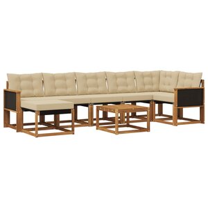 vidaXL Ensemble de canapés d'extérieur 8 Pièces Naturel et Beige