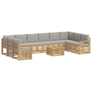 vidaXL Ensemble de canapés d'extérieur 8 pc Blanc et gris clair