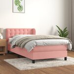 vidaXL Sommier à lattes de lit et matelas Rose 80x200 cm Velours