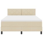 vidaXL Lit à ressort avec matelas Crème 160x200 cm en tissu