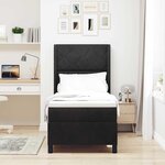vidaXL Lit à Ressorts avec Matelas LED Manuel Noir 80 x 200 cm Velours