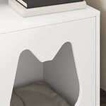 vidaXL Maison pour chat Blanc 42 5 x 40 x 53 5 cm Bois d'ingénierie