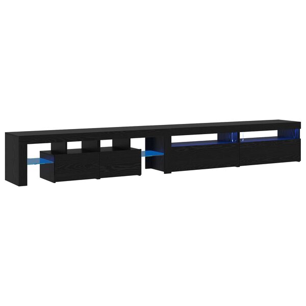 vidaXL Meuble TV 3 Pièces Chêne noir 290 x 36 5 x 40 cm Bois d'ingénierie