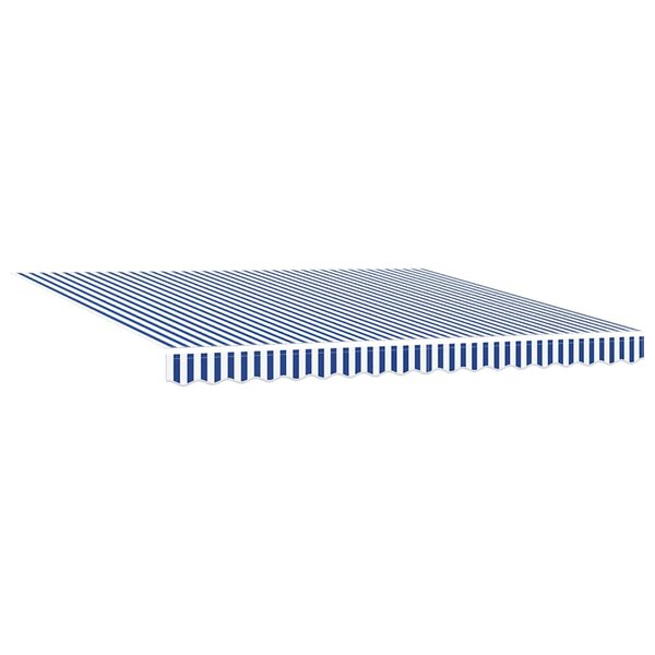 vidaXL Auvent Rétractable Bleu et blanc 350 x 250 cm Tissu  Métal