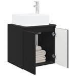 vidaXL Vanité de lavabo mural Noir 49 5 x 41 x 63 cm Bois d'ingénierie
