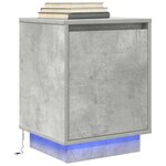 vidaXL Tables de chevet avec lumières LED 2 Pièces gris béton 38x34x50 cm