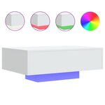 vidaXL Table basse avec lumières LED blanc 85x55x31 cm