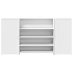 vidaXL Bureau de réception Blanc 200x50x103 5 cm Bois d'ingénierie