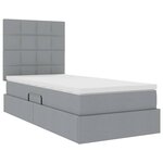 vidaXL Lit de rangement LED avec matelas Gris clair 90 x 200 cm Tissu