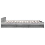 vidaXL Cadre de lit avec tiroirs sans matelas sonoma gris 120x200 cm