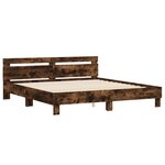vidaXL Cadre de lit sans matelas chêne fumé 200x200 cm