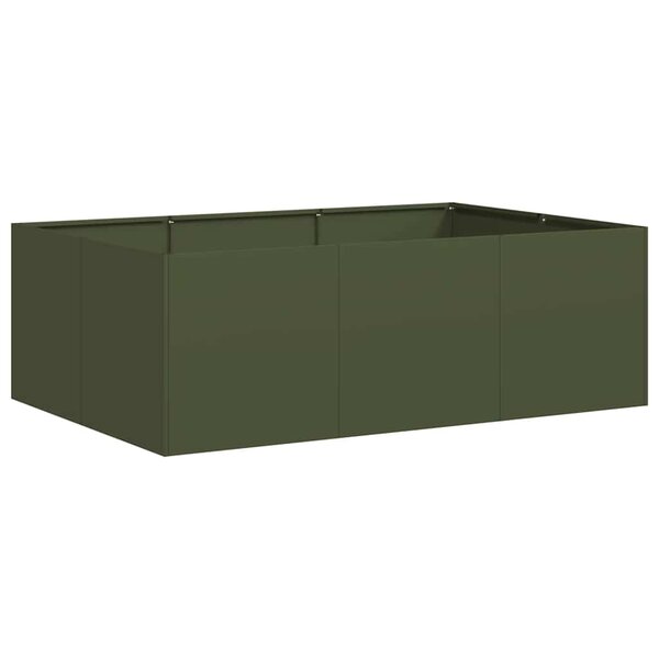 vidaXL Jardinière vert olive 120x80x40 cm acier