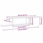 vidaXL Étagère TV murale Chêne noir 125 x 18 x 23 cm Bois d'ingénierie