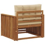 vidaXL Canapé d’extérieur Bois d'acacia massif et polyester