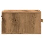vidaXL Table de chevet murale chêne artisanal 35x35x20 cm
