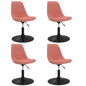 vidaXL Chaises à manger pivotantes lot de 4 Rose Velours