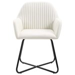 vidaXL Chaises à manger lot de 4 crème tissu