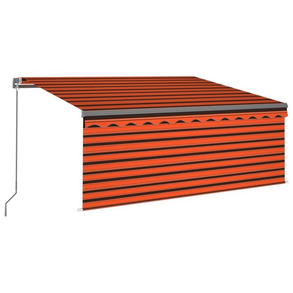 vidaXL Auvent rétractable manuel store LED 3 5x2 5 m Orange et marron