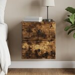 vidaXL Cabinet de chevet mural Chêne fumé 34 5 x 33 x 40 cm