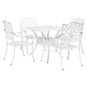 vidaXL Ensemble de tables de jardin 5 Pièces Blanc 80 x 80 x 75 cm