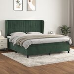 vidaXL Sommier à lattes de lit et matelas Vert foncé 180x200cm Velours