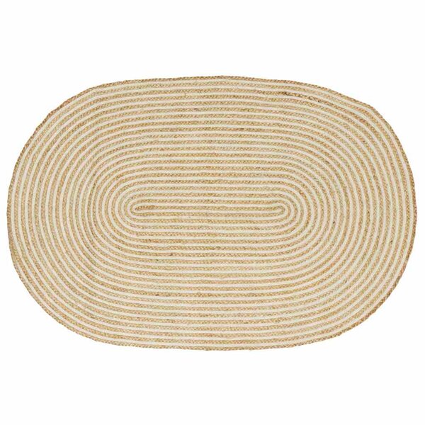 vidaXL Tapis Naturel et Blanc 122 x 183 cm Jute
