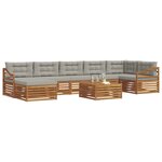 vidaXL Ensemble de canapés d'extérieur 8 Pièces Gris Naturel et Clair