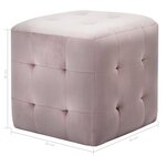 vidaXL 2 Pièces Tables de chevet Rose 30x30x30 cm Tissu velours