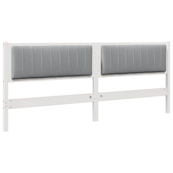 vidaXL Tête de lit capitonnée avec tête de lit Blanc 200 cm Pin massif