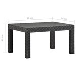 Vidaxl salon de jardin 2 pièces avec coussins pp rotin anthracite