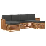 vidaXL Ensemble de canapés d'extérieur 6 pc Naturel et Anthracite