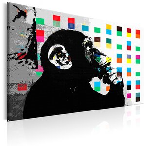 Tableau - banksy the thinker monkey l x h en cm 60x40