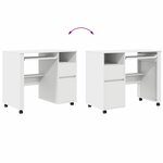 vidaXL Bureau avec roulettes Blanc 91 x 50 x 77 cm Bois d'ingénierie