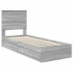 vidaXL Lit de Rangement Gris Sonoma 75 x 190 cm Bois d'ingénierie