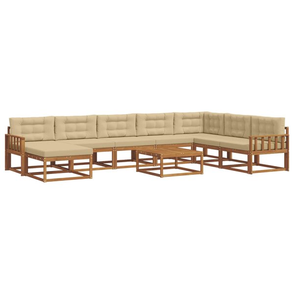 vidaXL Ensemble de canapés d'extérieur 9 Pièces Naturel et Beige