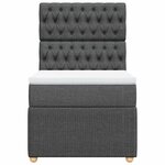 vidaXL Sommier à lattes de lit avec matelas Gris foncé 100x200cm Tissu