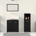 vidaXL Set de meubles de salle de bain Montage mural 3 Pièces Chêne noir