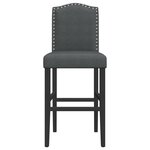 vidaXL Chaises de bar lot de 2 bois massif d'hévéa et tissu