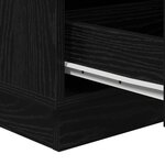 vidaXL Cabinet de chevet avec Noir 39 x 34 5 x 65 cm Bois d'ingénierie