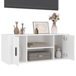 vidaXL Meuble TV Blanc 100x35x40 cm Bois d'ingénierie