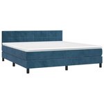 vidaXL Sommier à lattes de lit avec matelas LED Bleu foncé 160x200 cm