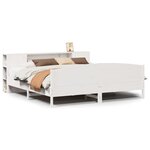 vidaXL Lit bibliothèque sans matelas blanc 200x200 cm bois pin massif