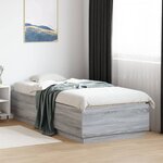 vidaXL Cadre de lit sans matelas sonoma gris 90x200 cm